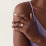 Juliette丨1CT Pear Cut Lab Grown Diamond Cluster Ring with Round Accents in 14K Gold/Platinum - Rings