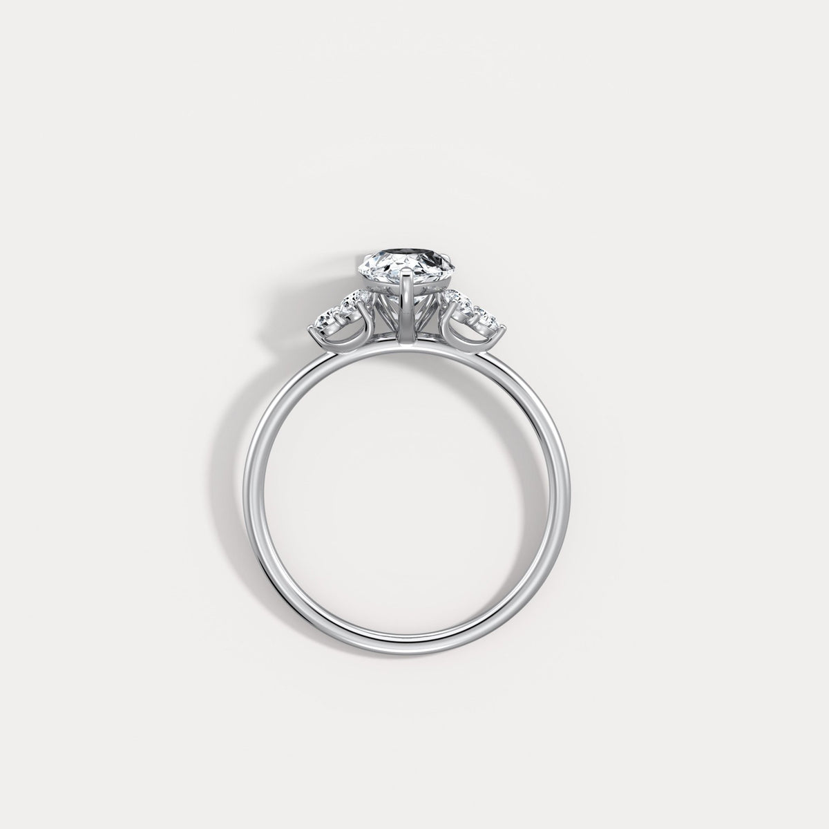 Juliette丨1CT Pear Cut Lab Grown Diamond Cluster Ring with Round Accents in 14K Gold/Platinum - Rings