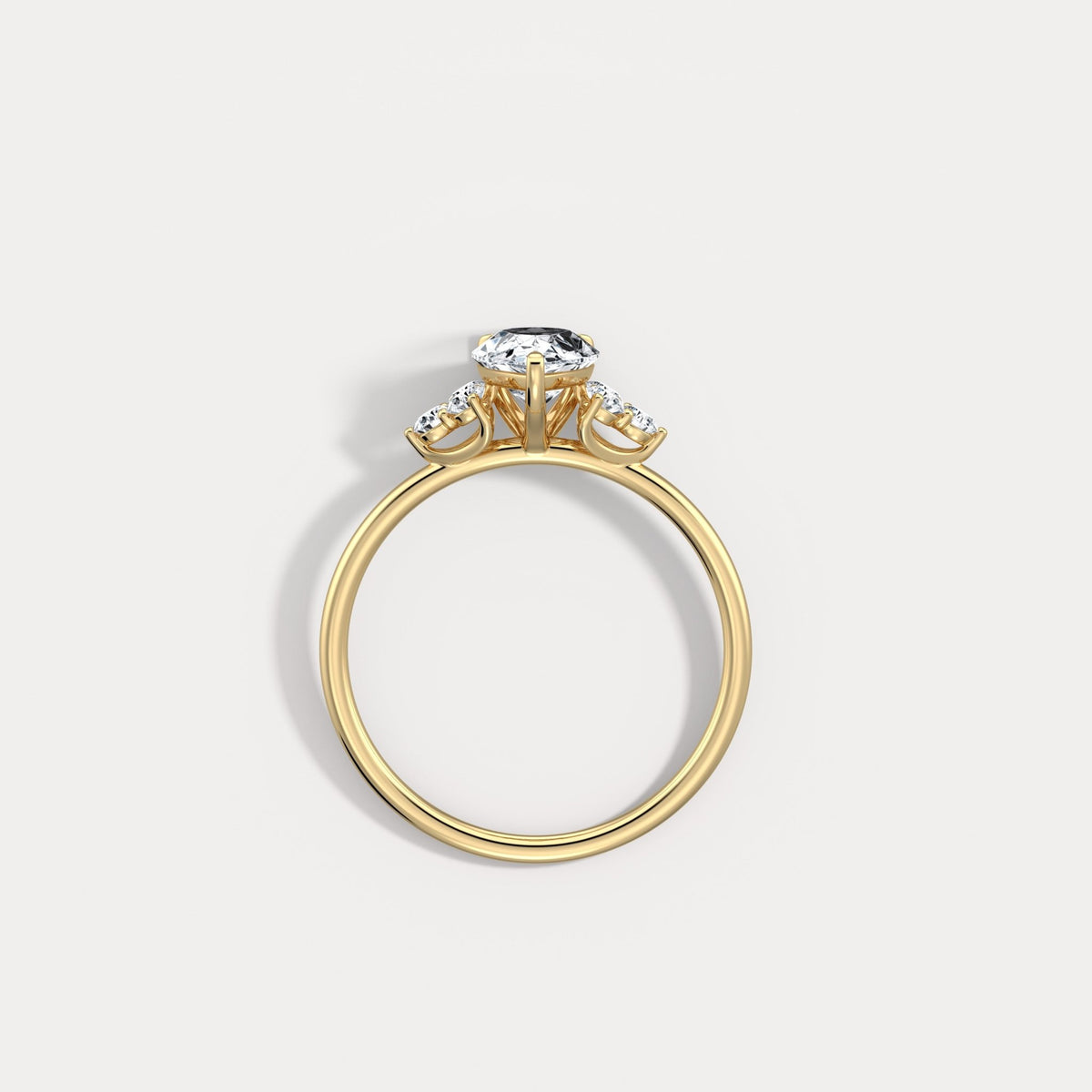 Juliette丨1CT Pear Cut Lab Grown Diamond Cluster Ring with Round Accents in 14K Gold/Platinum - Rings