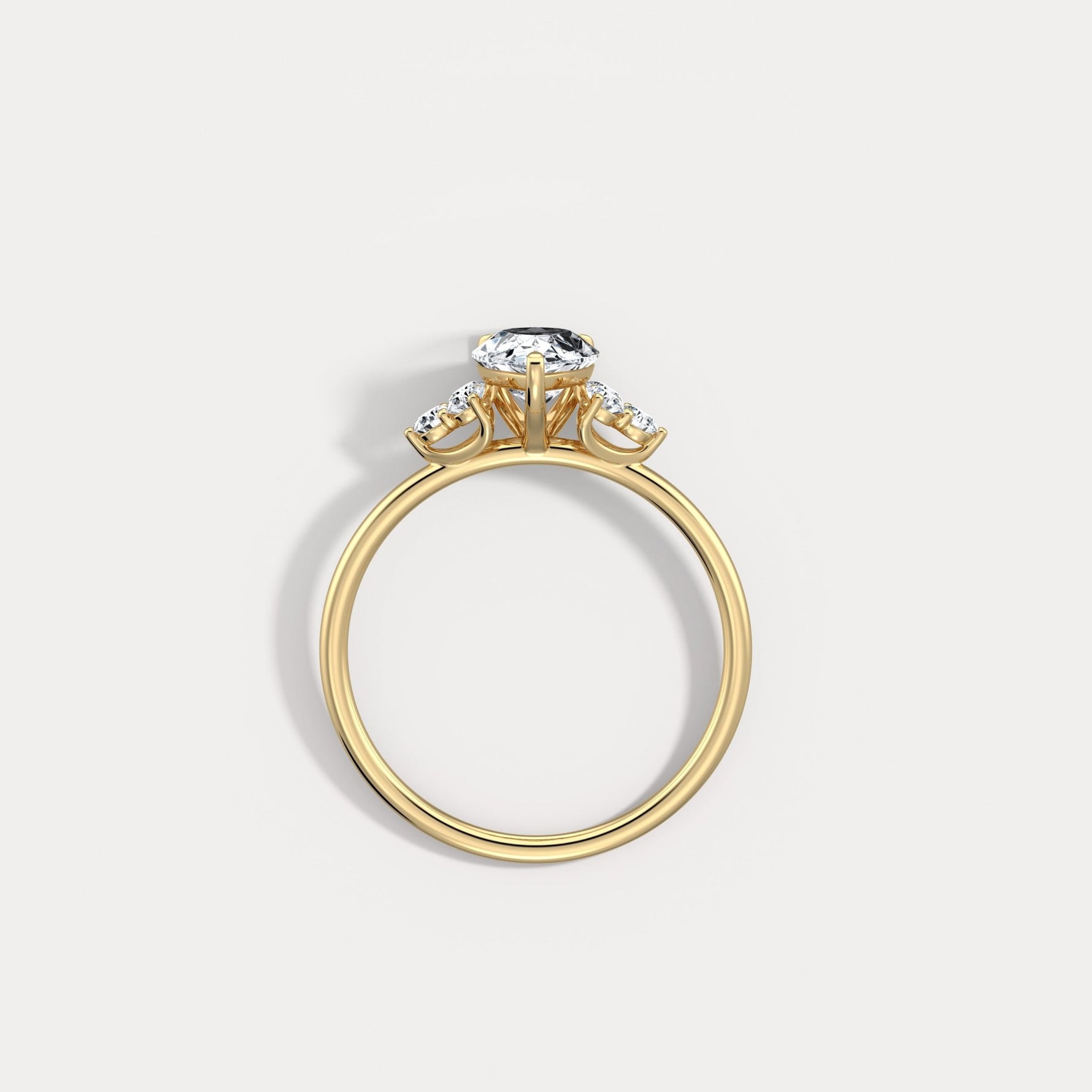 Juliette丨1CT Pear Cut Lab Grown Diamond Cluster Ring with Round Accents in 14K Gold/Platinum - Rings