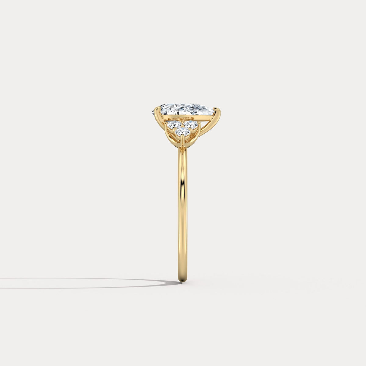 Juliette丨1CT Pear Cut Lab Grown Diamond Cluster Ring with Round Accents in 14K Gold/Platinum - Rings