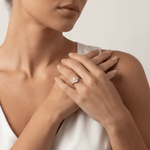 Juliette丨1CT Pear Cut Lab Grown Diamond Cluster Ring with Round Accents in 14K Gold/Platinum - Rings