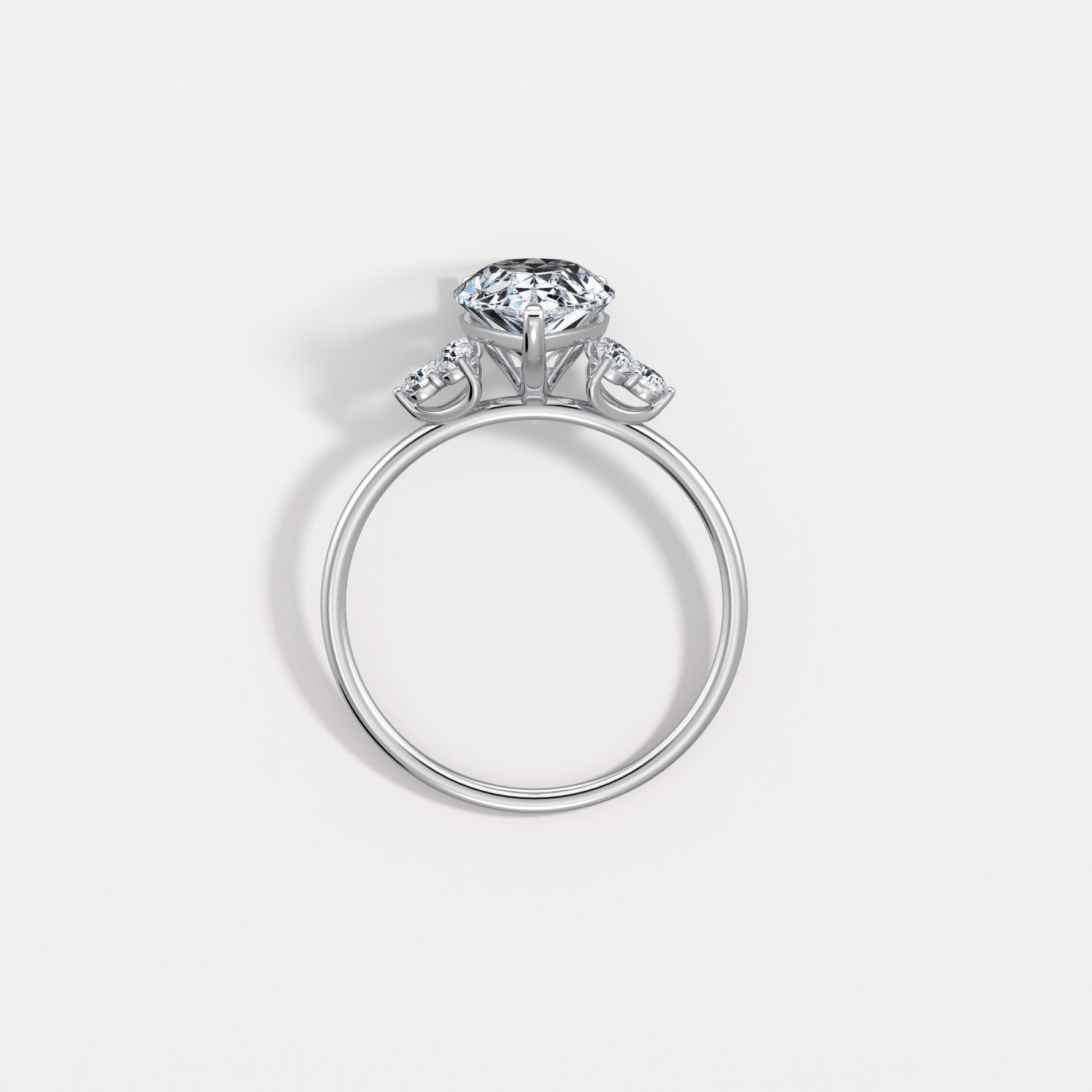Juliette丨2CT Pear Cut Lab Grown Diamond Cluster Ring with Round Accents in 14K Gold/Platinum - Rings