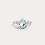 Juliette丨2CT Pear Cut Lab Grown Diamond Cluster Ring with Round Accents in 14K Gold/Platinum - Rings
