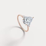 Juliette丨2CT Pear Cut Lab Grown Diamond Cluster Ring with Round Accents in 14K Gold/Platinum - Rings