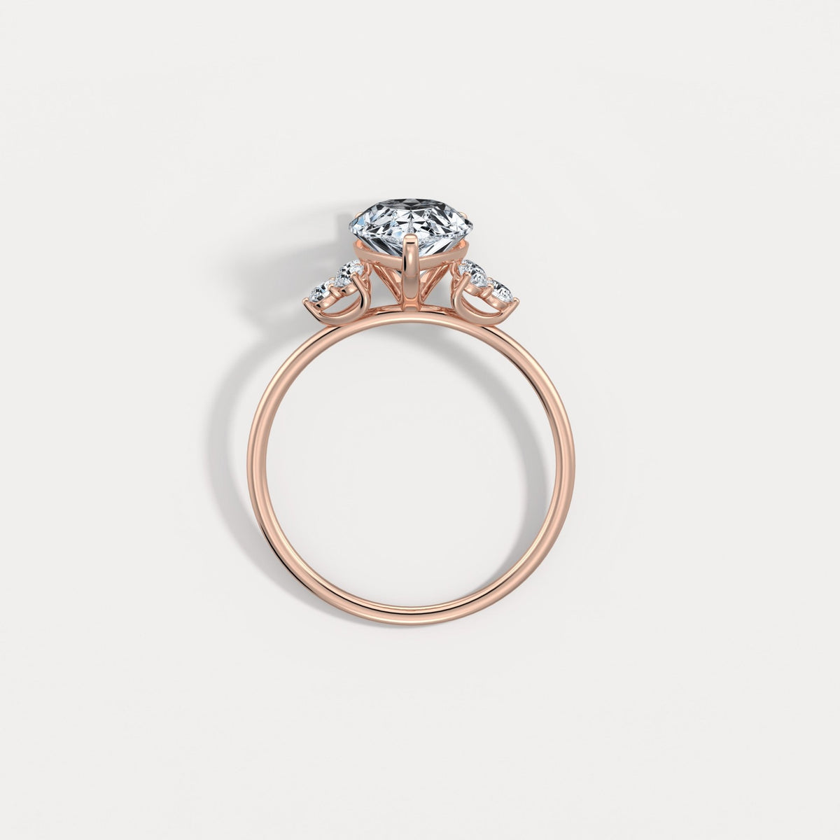 Juliette丨2CT Pear Cut Lab Grown Diamond Cluster Ring with Round Accents in 14K Gold/Platinum - Rings