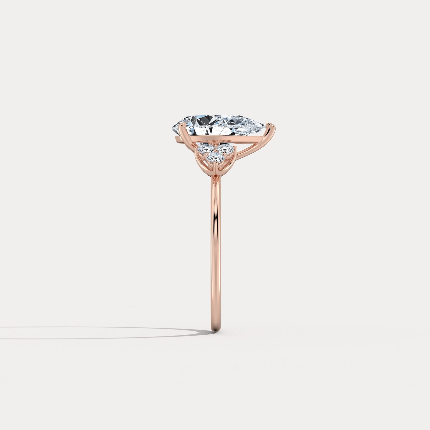Juliette丨2CT Pear Cut Lab Grown Diamond Cluster Ring with Round Accents in 14K Gold/Platinum - Rings