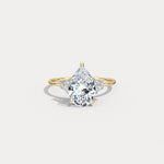 Juliette丨2CT Pear Cut Lab Grown Diamond Cluster Ring with Round Accents in 14K Gold/Platinum - Rings