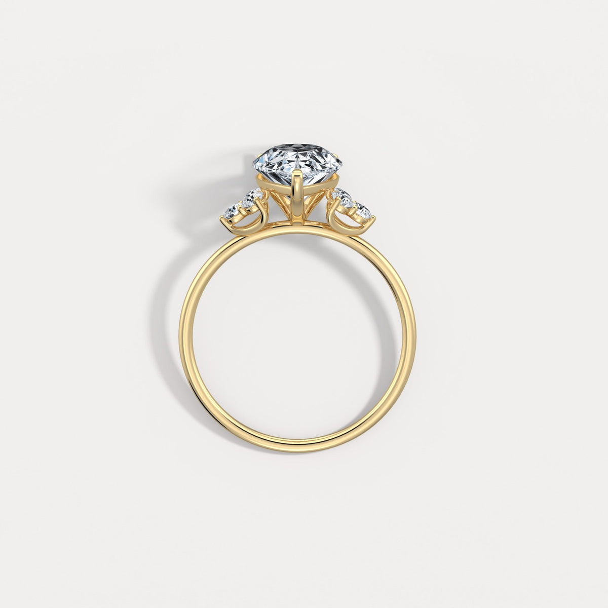 Juliette丨2CT Pear Cut Lab Grown Diamond Cluster Ring with Round Accents in 14K Gold/Platinum - Rings