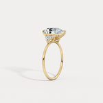 Juliette丨2CT Pear Cut Lab Grown Diamond Cluster Ring with Round Accents in 14K Gold/Platinum - Rings