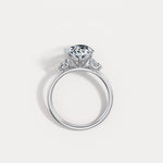 Juliette丨3CT Pear Cut Lab Grown Diamond Cluster Ring with Round Accents in 14K Gold/Platinum - Rings