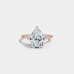 Juliette丨3CT Pear Cut Lab Grown Diamond Cluster Ring with Round Accents in 14K Gold/Platinum - Rings
