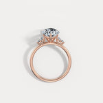 Juliette丨3CT Pear Cut Lab Grown Diamond Cluster Ring with Round Accents in 14K Gold/Platinum - Rings