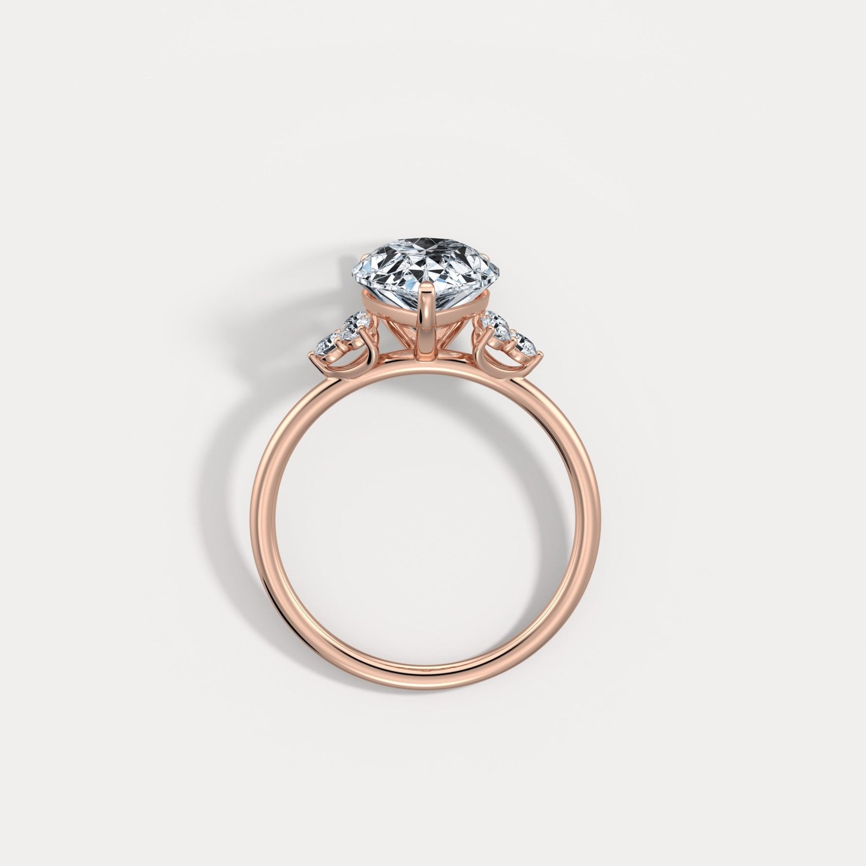 Juliette丨3CT Pear Cut Lab Grown Diamond Cluster Ring with Round Accents in 14K Gold/Platinum - Rings