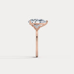 Juliette丨3CT Pear Cut Lab Grown Diamond Cluster Ring with Round Accents in 14K Gold/Platinum - Rings