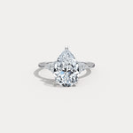 Juliette丨3CT Pear Cut Lab Grown Diamond Cluster Ring with Round Accents in 14K Gold/Platinum - Rings