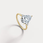 Juliette丨3CT Pear Cut Lab Grown Diamond Cluster Ring with Round Accents in 14K Gold/Platinum - Rings