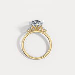 Juliette丨3CT Pear Cut Lab Grown Diamond Cluster Ring with Round Accents in 14K Gold/Platinum - Rings