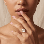 Juliette丨3CT Pear Cut Lab Grown Diamond Cluster Ring with Round Accents in 14K Gold/Platinum - Rings