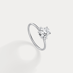 Olivia丨1CT Three - Stone Lotus - Inspired Lab - grown Diamond Engagement Ring - Rings