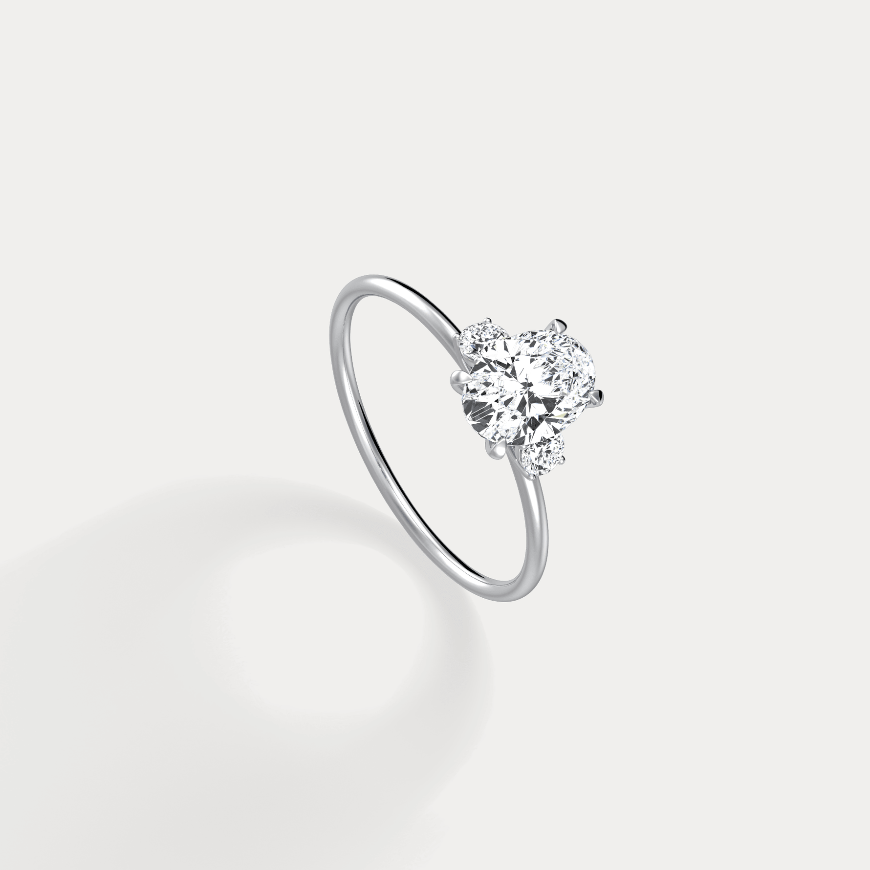 Olivia丨1CT Three - Stone Lotus - Inspired Lab - grown Diamond Engagement Ring - Rings