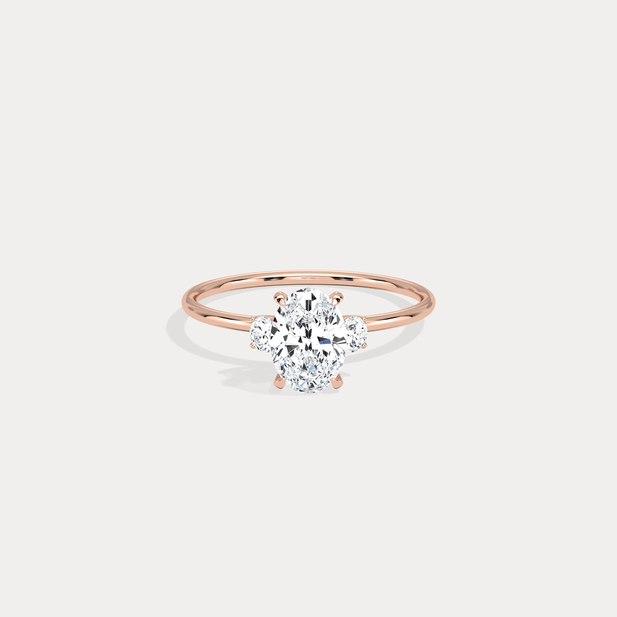 Olivia丨1CT Three - Stone Lotus - Inspired Lab - grown Diamond Engagement Ring - Rings