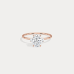 Olivia丨1CT Three - Stone Lotus - Inspired Lab - grown Diamond Engagement Ring - Rings