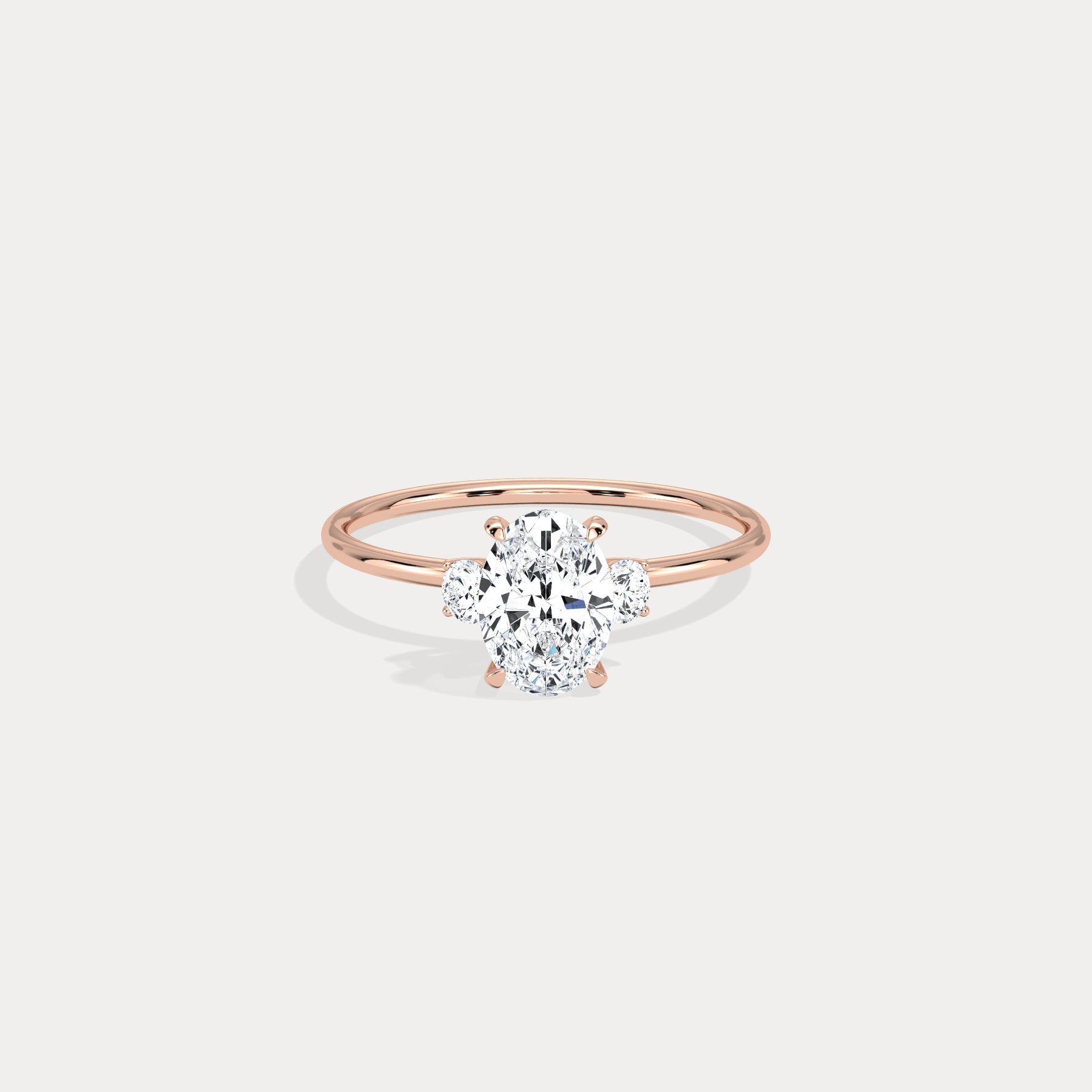 Olivia丨1CT Three - Stone Lotus - Inspired Lab - grown Diamond Engagement Ring - Rings