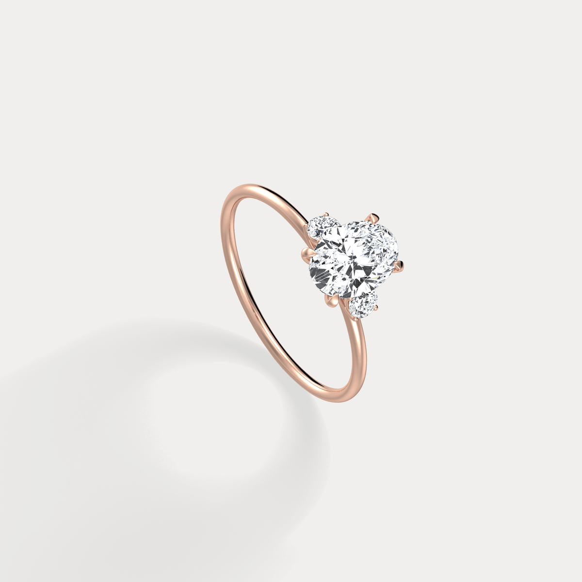 Olivia丨1CT Three - Stone Lotus - Inspired Lab - grown Diamond Engagement Ring - Rings