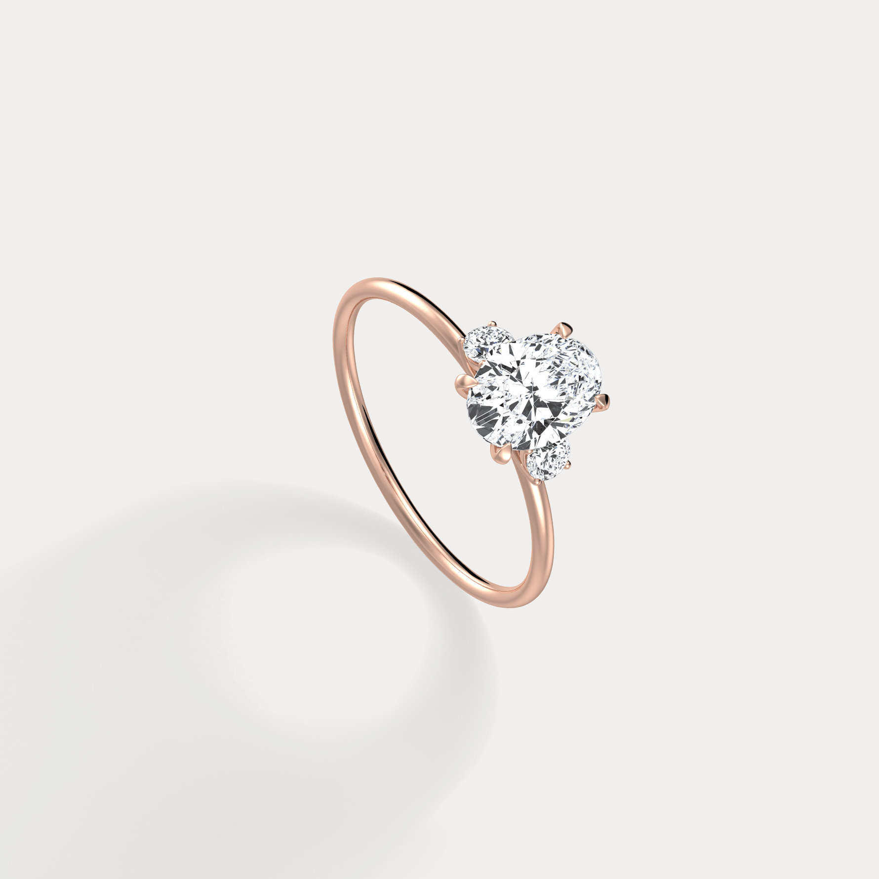 Olivia丨1CT Three - Stone Lotus - Inspired Lab - grown Diamond Engagement Ring - Rings