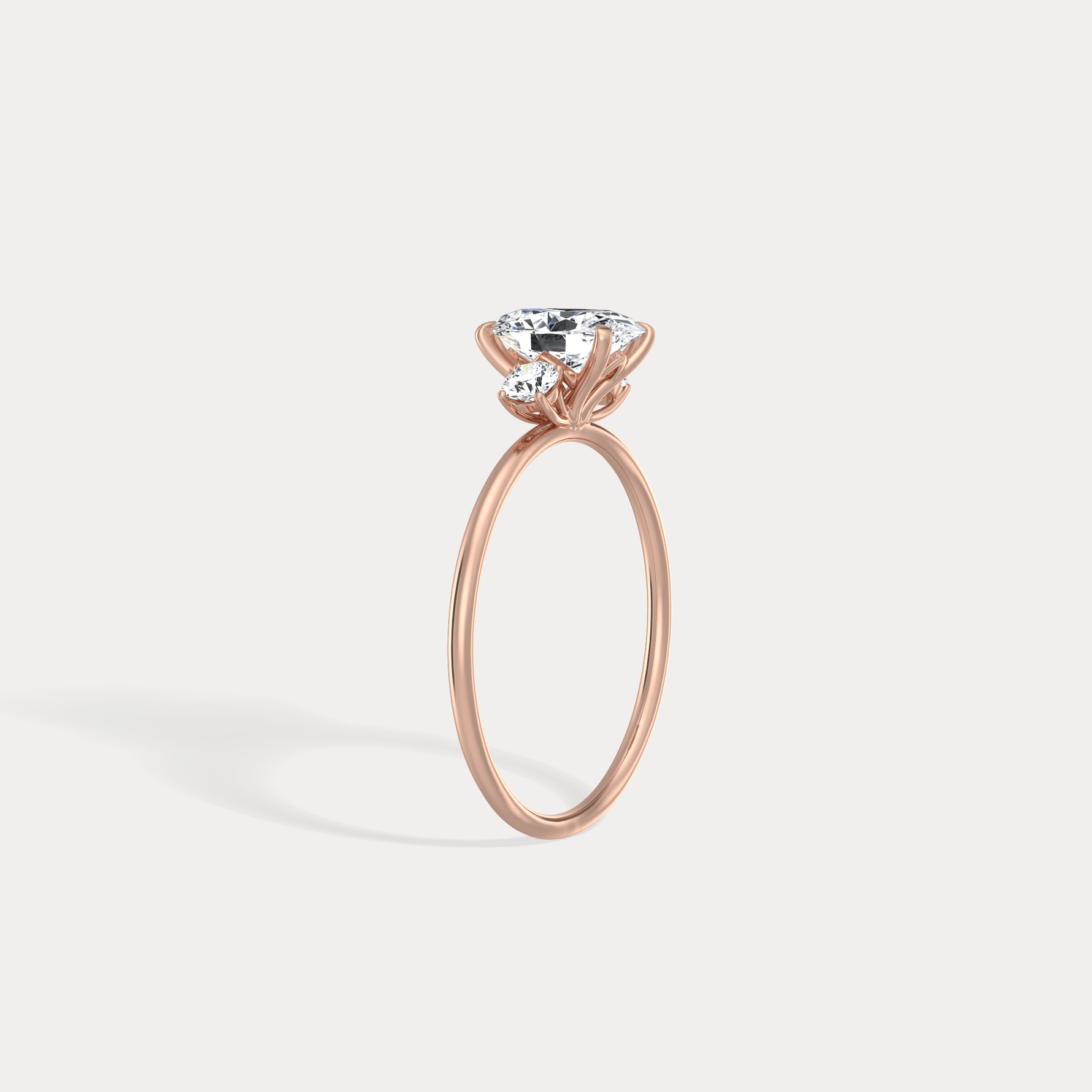 Olivia丨1CT Three - Stone Lotus - Inspired Lab - grown Diamond Engagement Ring - Rings