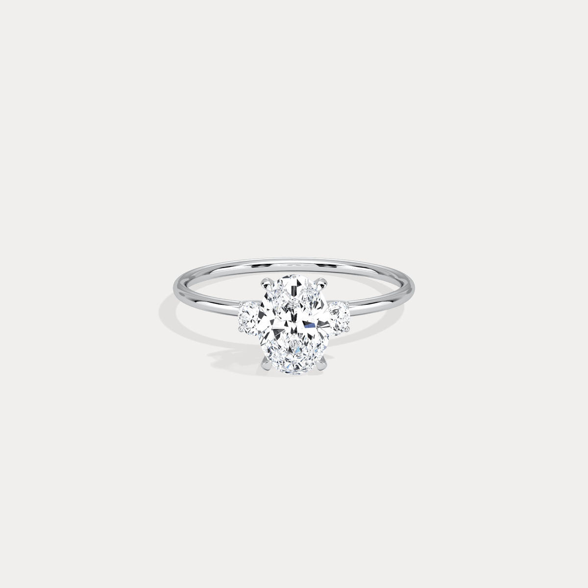 Olivia丨1CT Three - Stone Lotus - Inspired Lab - grown Diamond Engagement Ring - Rings