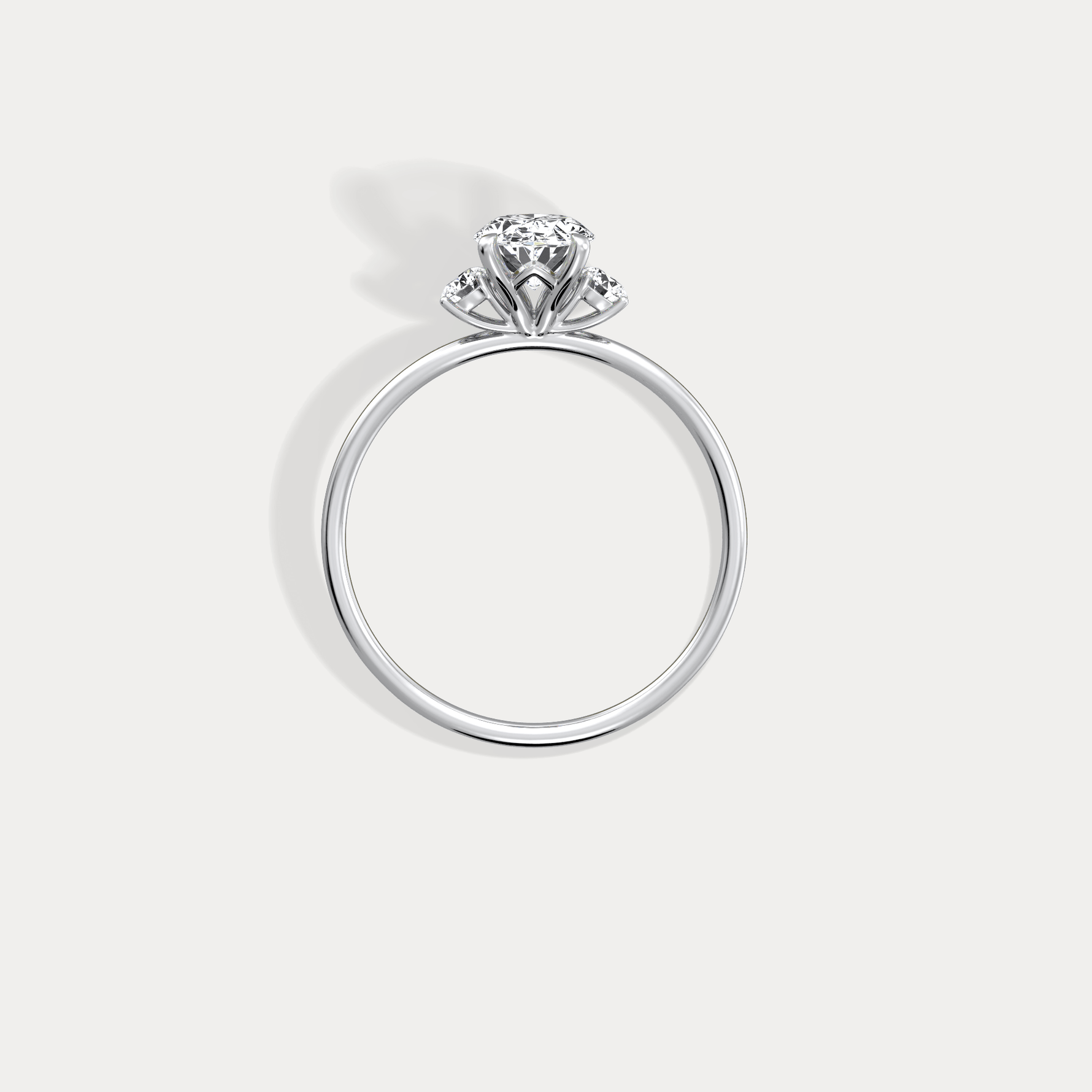 Olivia丨1CT Three - Stone Lotus - Inspired Lab - grown Diamond Engagement Ring - Rings