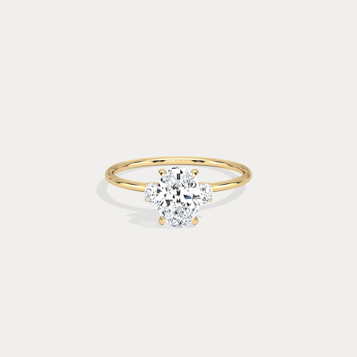 Olivia丨1CT Three - Stone Lotus - Inspired Lab - grown Diamond Engagement Ring - Rings