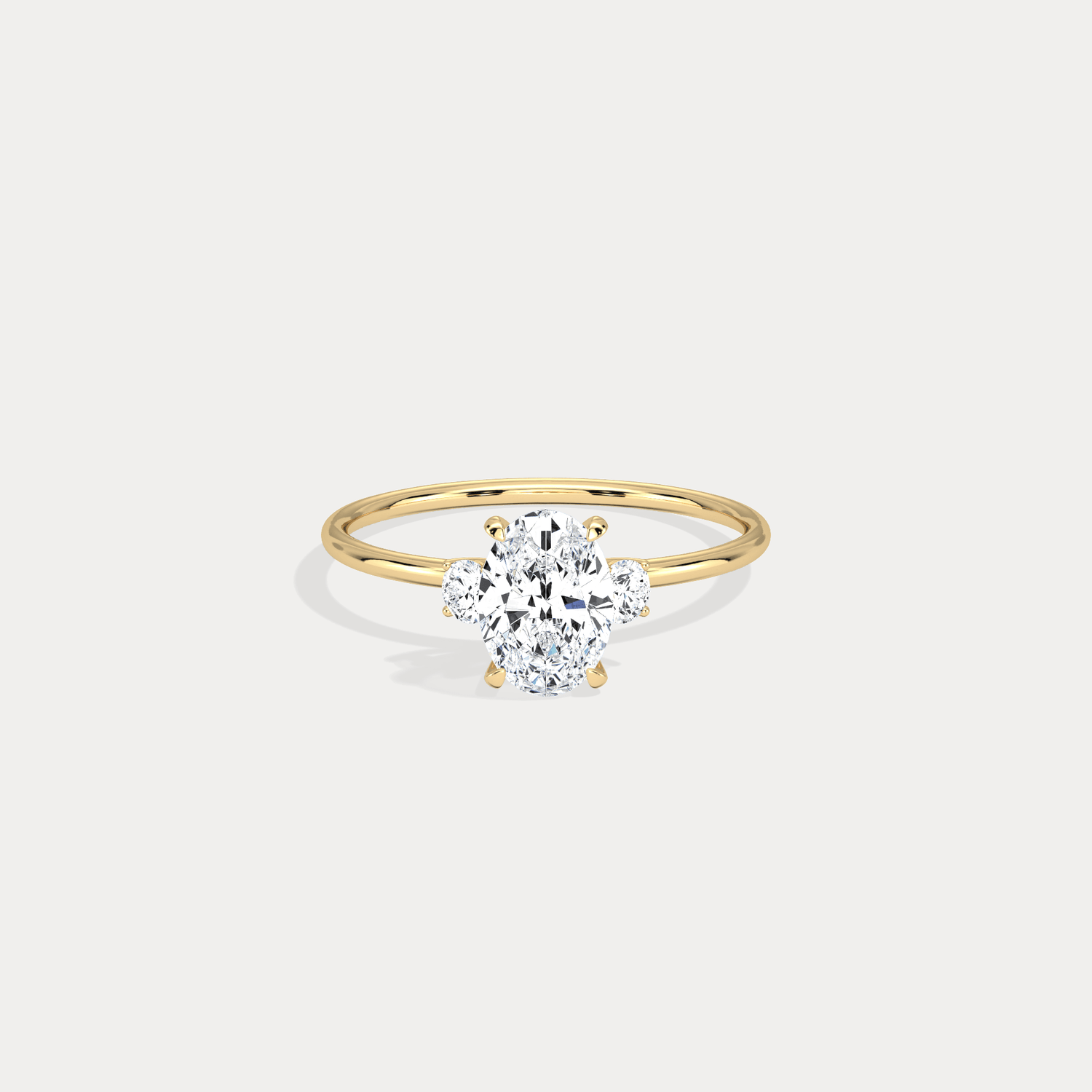 Olivia丨1CT Three - Stone Lotus - Inspired Lab - grown Diamond Engagement Ring - Rings