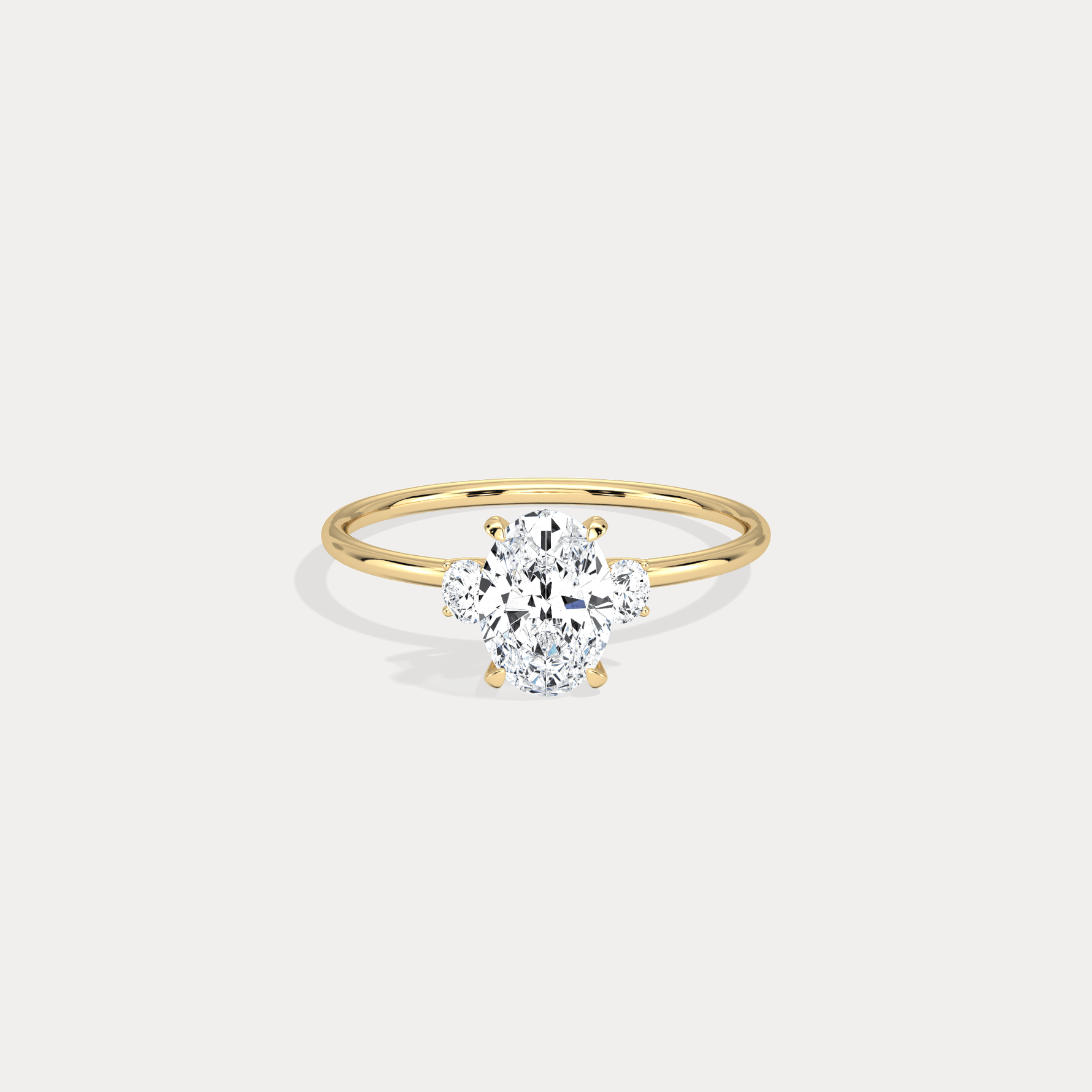 Olivia丨1CT Three - Stone Lotus - Inspired Lab - grown Diamond Engagement Ring - Rings