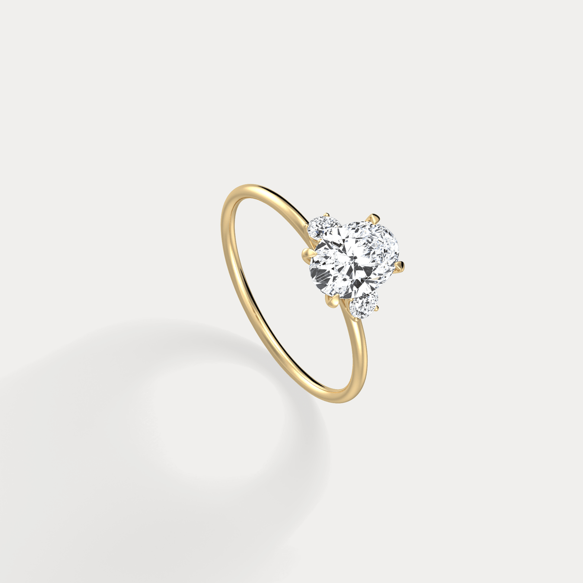 Olivia丨1CT Three - Stone Lotus - Inspired Lab - grown Diamond Engagement Ring - Rings