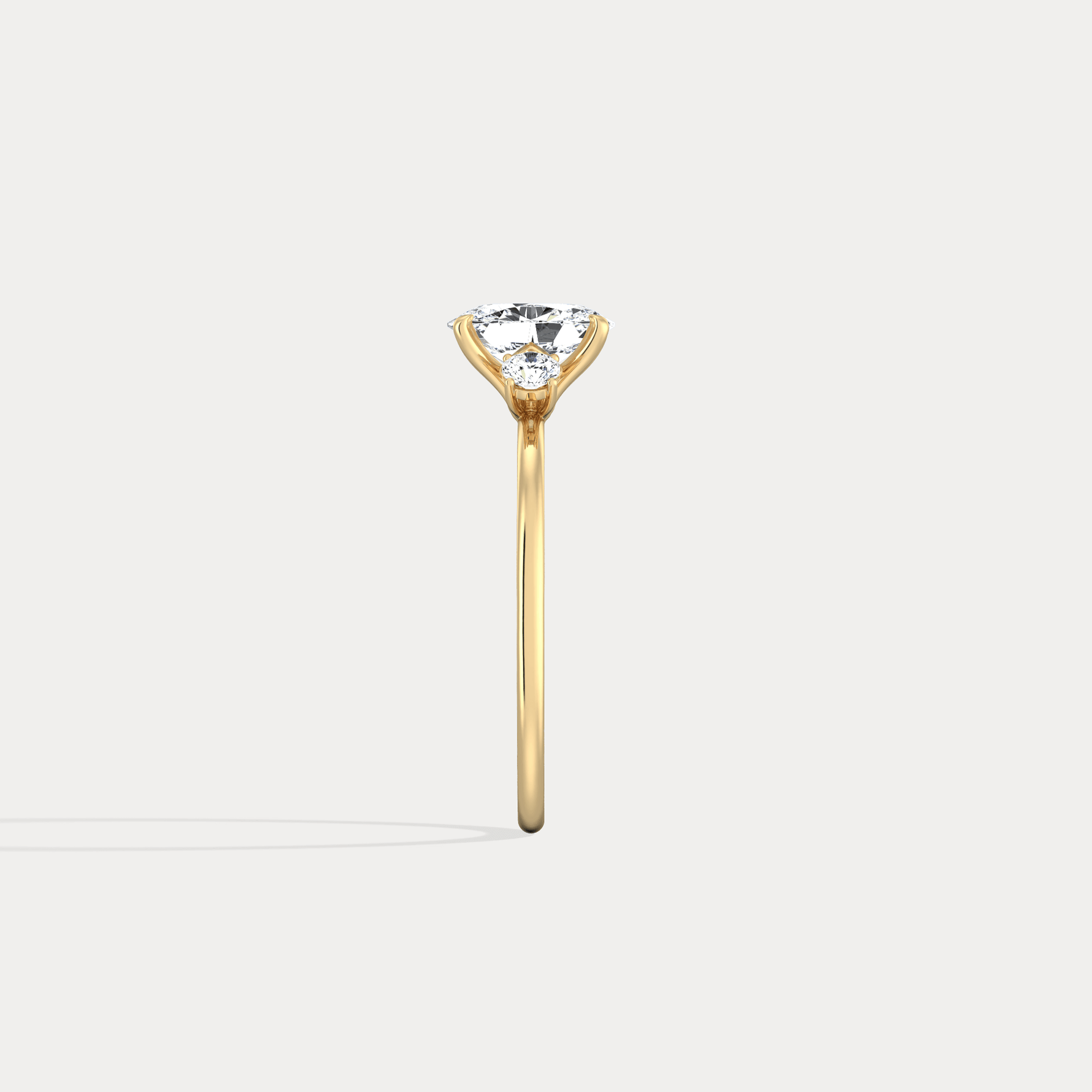 Olivia丨1CT Three - Stone Lotus - Inspired Lab - grown Diamond Engagement Ring - Rings