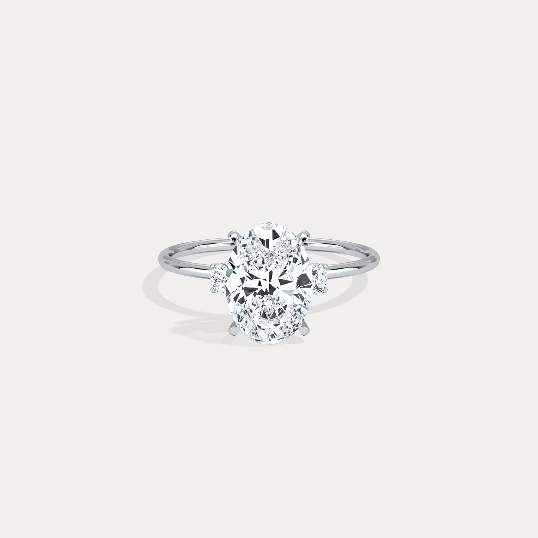 Olivia丨2CT Three - Stone Lotus - Inspired Lab - grown Diamond Engagement Ring - Rings