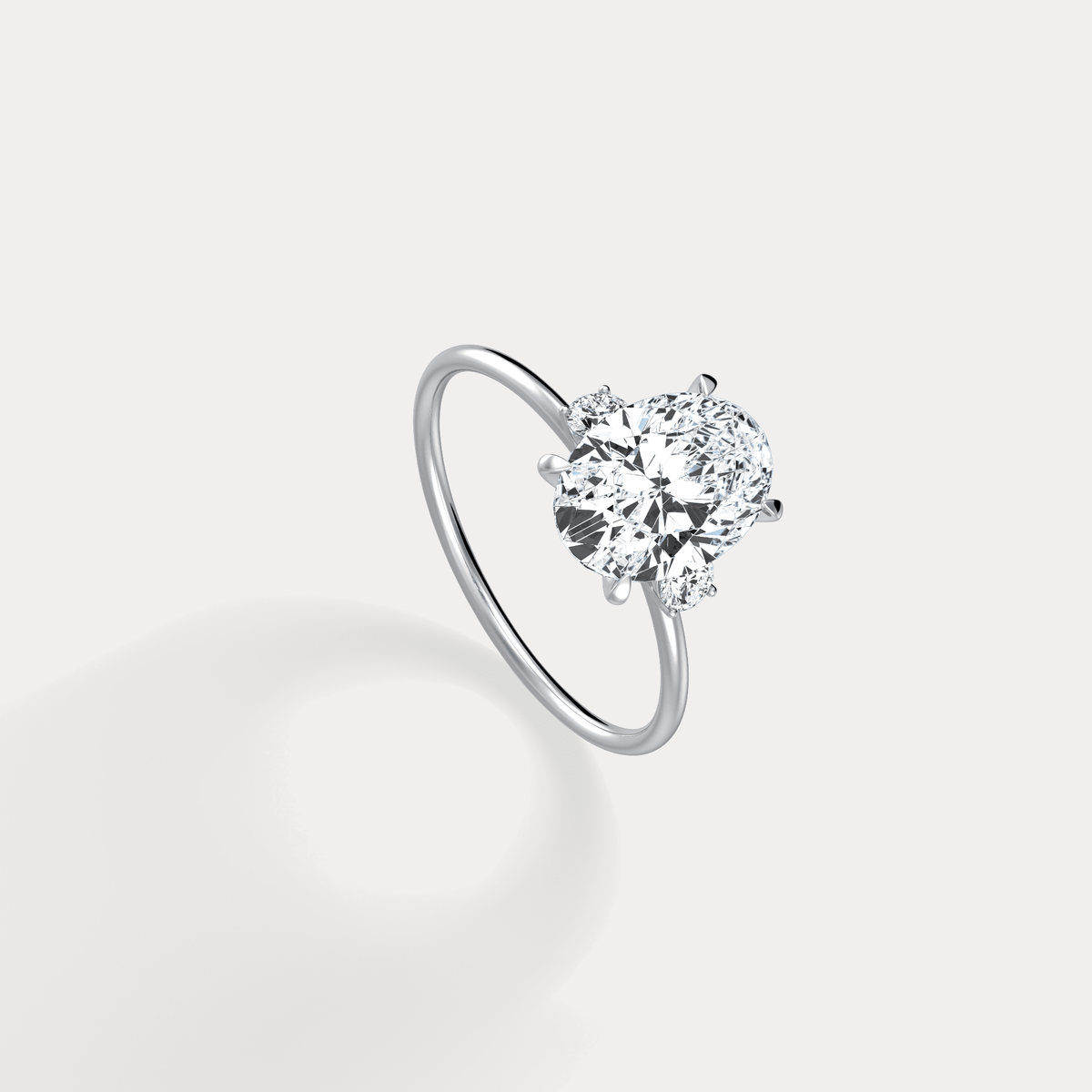 Olivia丨2CT Three - Stone Lotus - Inspired Lab - grown Diamond Engagement Ring - Rings