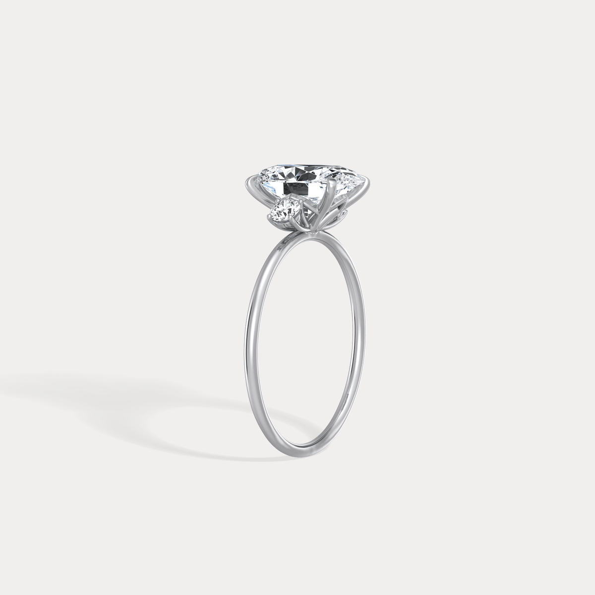 Olivia丨2CT Three - Stone Lotus - Inspired Lab - grown Diamond Engagement Ring - Rings