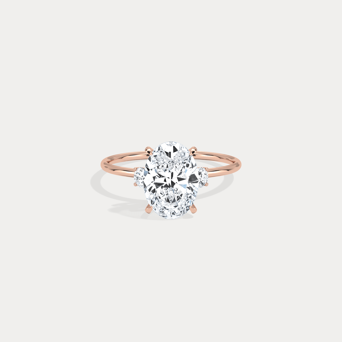 Olivia丨2CT Three - Stone Lotus - Inspired Lab - grown Diamond Engagement Ring - Rings