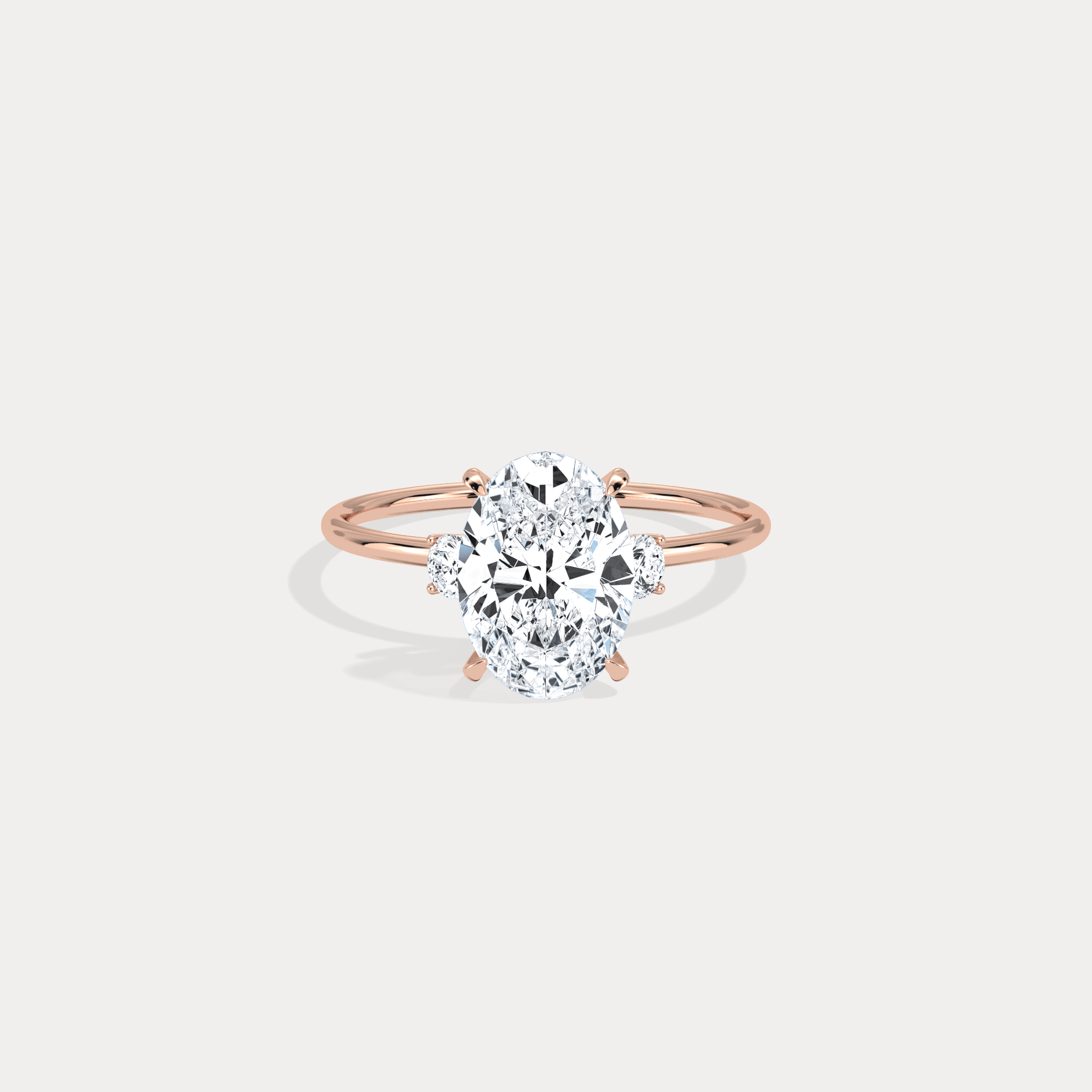 Olivia丨2CT Three - Stone Lotus - Inspired Lab - grown Diamond Engagement Ring - Rings