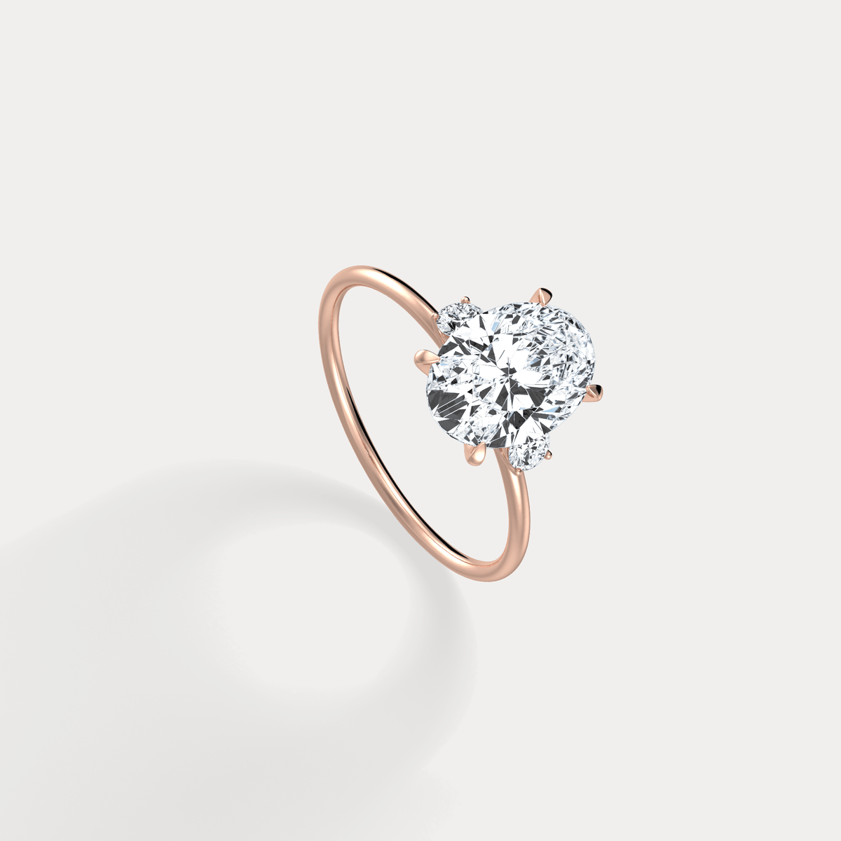 Olivia丨2CT Three - Stone Lotus - Inspired Lab - grown Diamond Engagement Ring - Rings