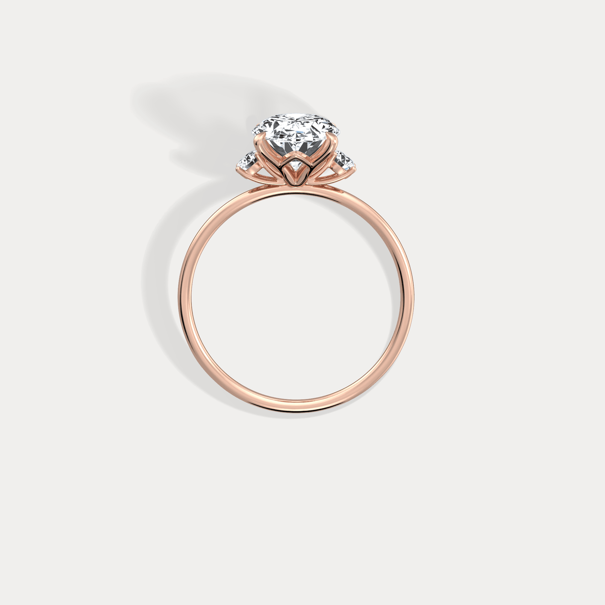 Olivia丨2CT Three - Stone Lotus - Inspired Lab - grown Diamond Engagement Ring - Rings