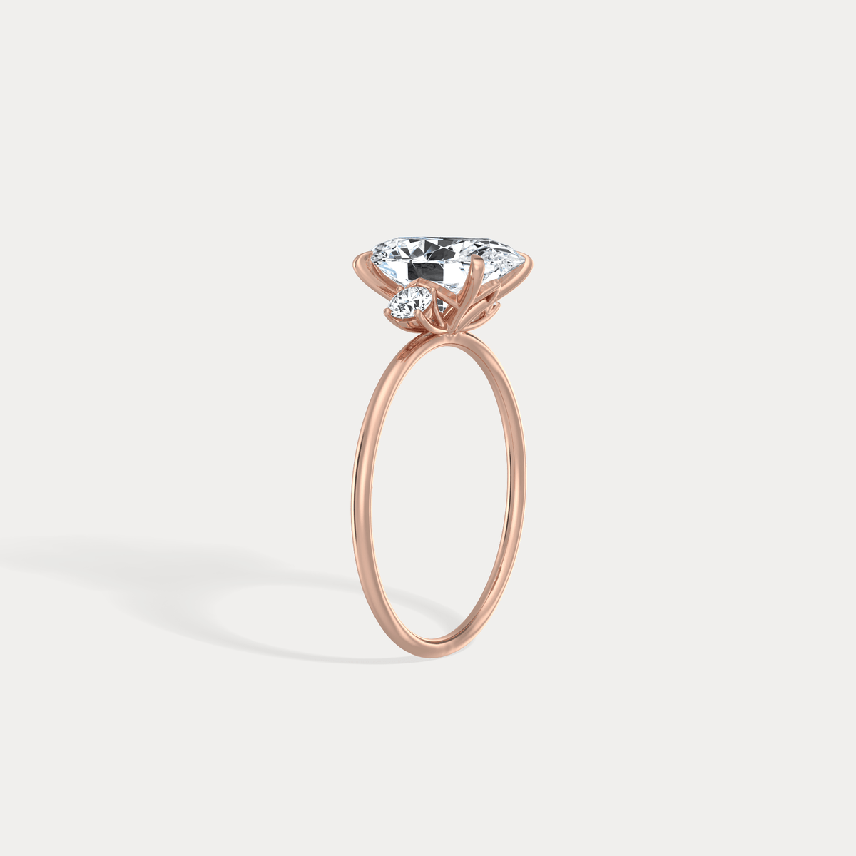 Olivia丨2CT Three - Stone Lotus - Inspired Lab - grown Diamond Engagement Ring - Rings