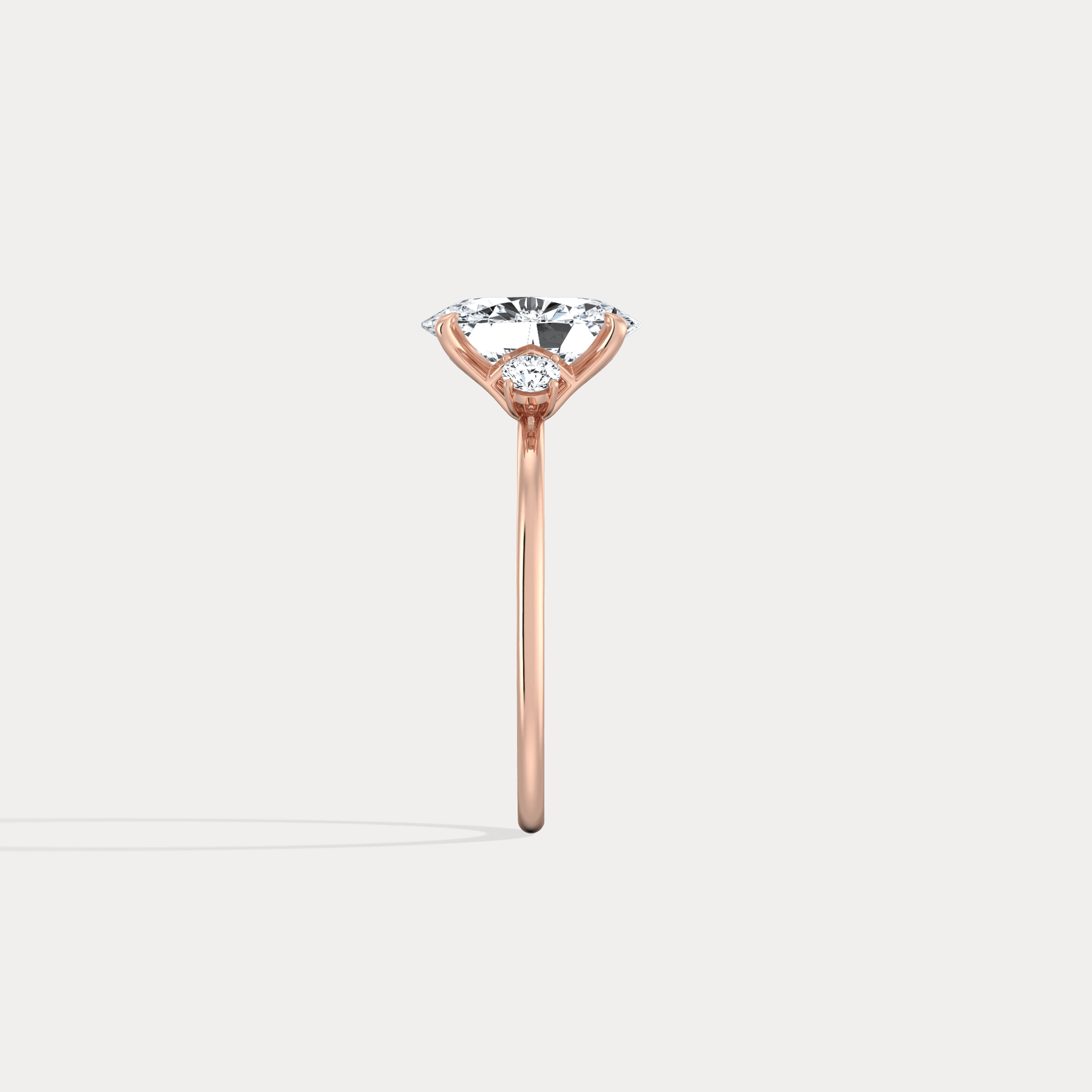 Olivia丨2CT Three - Stone Lotus - Inspired Lab - grown Diamond Engagement Ring - Rings