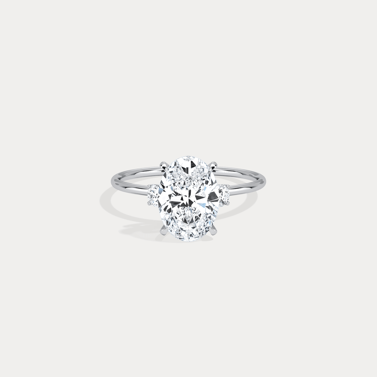 Olivia丨2CT Three - Stone Lotus - Inspired Lab - grown Diamond Engagement Ring - Rings
