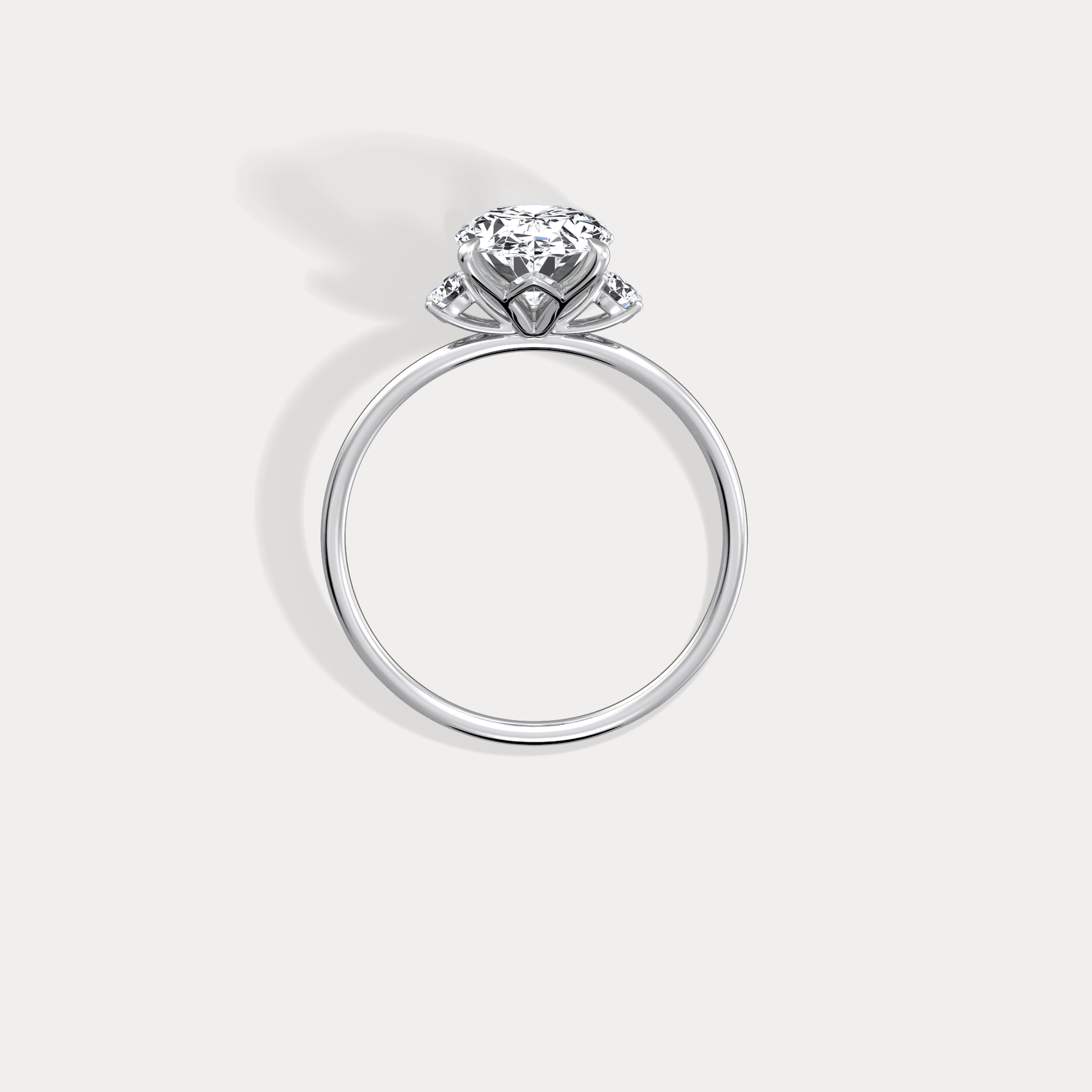 Olivia丨2CT Three - Stone Lotus - Inspired Lab - grown Diamond Engagement Ring - Rings