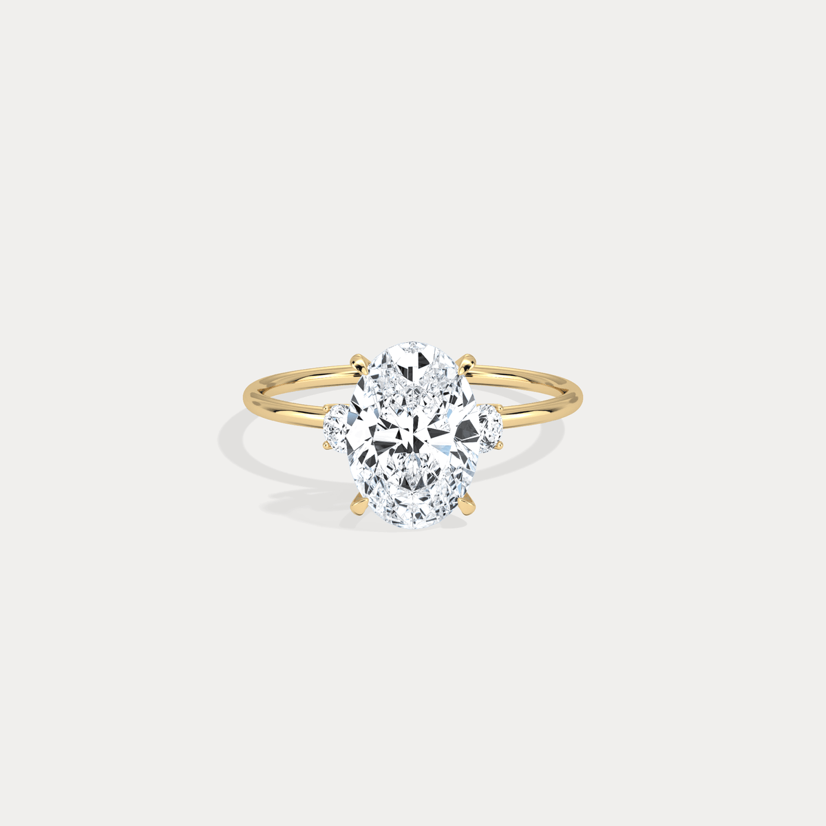 Olivia丨2CT Three - Stone Lotus - Inspired Lab - grown Diamond Engagement Ring - Rings